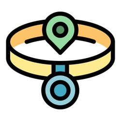 pet collar with gps tracker showing location icon vector image
