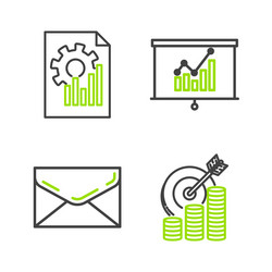 set line target with coin symbol envelope board vector image
