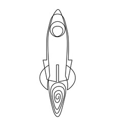 abstract rocket as continuous line drawing vector image