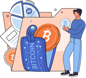 cryptocurrency bitcoin mining metaphor blockchain vector image
