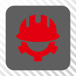 development helmet rounded square button vector image