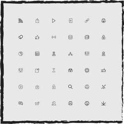 web simple linear icons set vector image