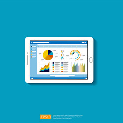web statistics analytic charts on mobile device vector image