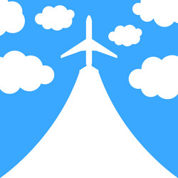 Abstract background with airplane and clouds vector