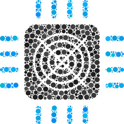 Asic processor mosaic of filled circles vector