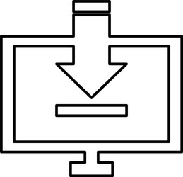 computer desktop with arrow download vector image
