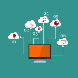 flat design concept of cloud service and mobile vector image