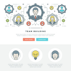 flat line business concept web site header vector image