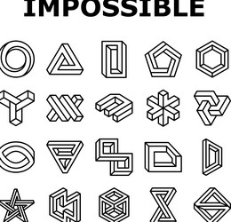 Impossible geometric shape icons set Royalty Free Vector