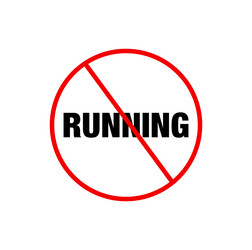 not allow to run icon running banned here monogram vector image