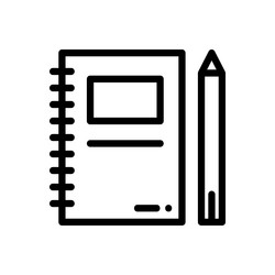 notepad icon thin linear style design isolated vector image