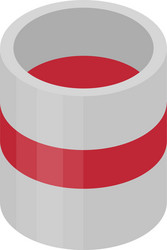 Red paint bucket icon isometric style vector