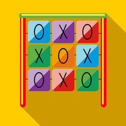 Tic tac toe game on a playground icon vector