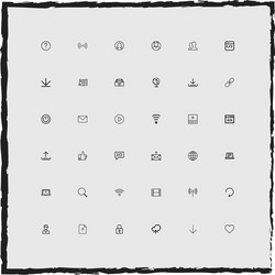 web simple linear icons set vector image