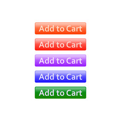 add to cart set of colorful buttons vector image