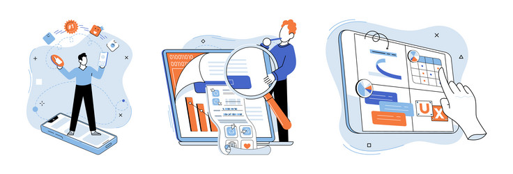 application testing metaphor app test vector image