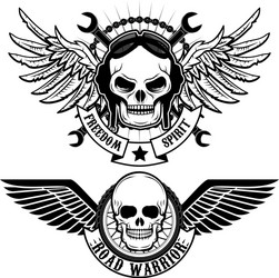 Biker Spirit Skull Vector Image