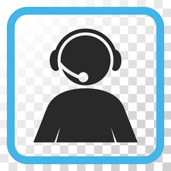 call center operator icon in a frame vector image