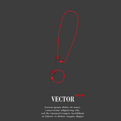 exclamation point flat modern web button vector image