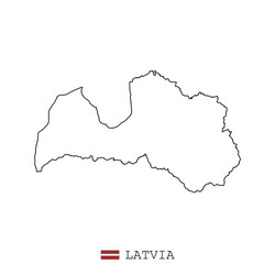 Latvia map line linear thin simple vector