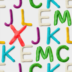 seamless pattern with alphabet handmade modeling vector image