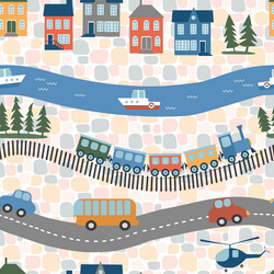 seamless pattern with different types vector image