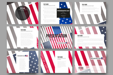 set of 9 templates for presentation slides vector image