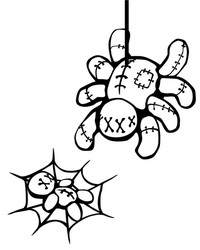 voodoo doll spider prey stencil vector