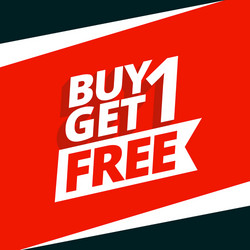 Bogo buy one get one free banner design Royalty Free Vector