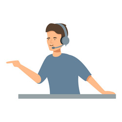 call center operator is explaining something vector image