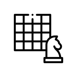 chess game icon thin linear style design isolated vector image