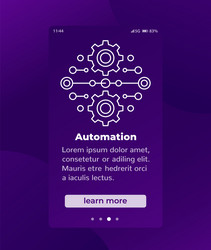 integration or automation banner with line icon vector image