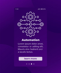 Integration or automation banner with line icon vector