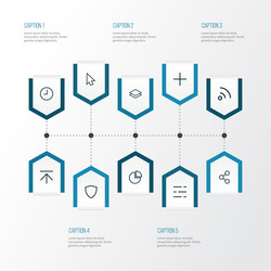 interface outline icons set collection of add vector image