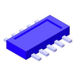 microchip connecting to motherboard isometric vector image