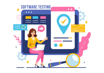 software testing featuring application vector image