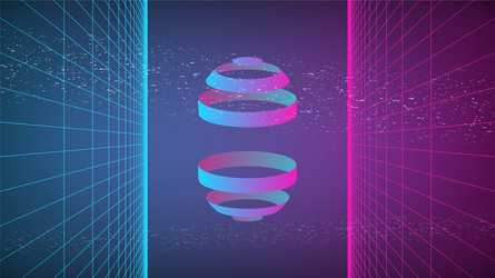 Synthwave background 80s sci-fi retro style dark Vector Image