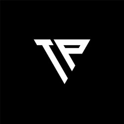 Tp logo monogram with triangle shape designs Vector Image