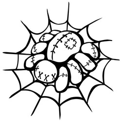 voodoo doll spider stencil vector