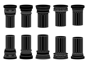 ancient columns design isolated on background vector