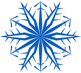 blue snowflake with sharp edges and intricate vector image