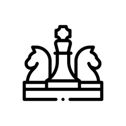 chess game icon thin linear style design isolated vector image