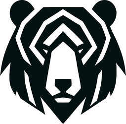 geometric bear head logo monochrome strong and pow Vector Image