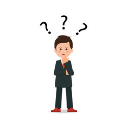 Man Contemplating Problem with Question Mark vector image