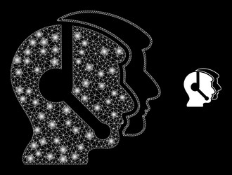 mesh web call service operators with shiny vector image