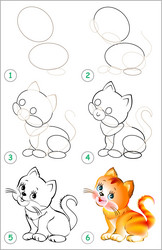 page shows how to learn step by draw vector image