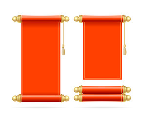 Red Scroll Set - Realistic 3D vector image