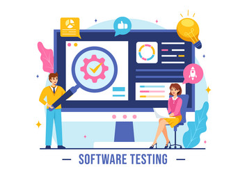 software testing featuring application vector image