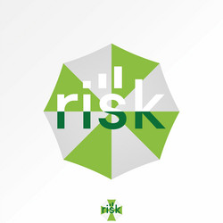 umbrella text word risk graph bar chart font line vector image