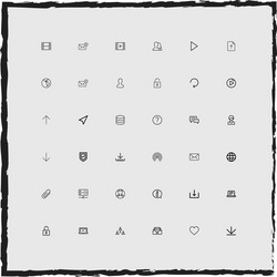 Web simple linear icons set vector